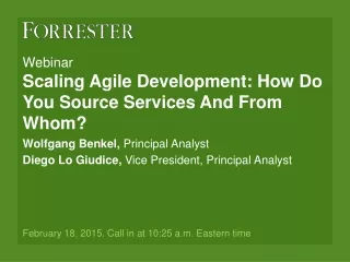 Webinar Scaling Agile Development: How Do You Source Services And From Whom?