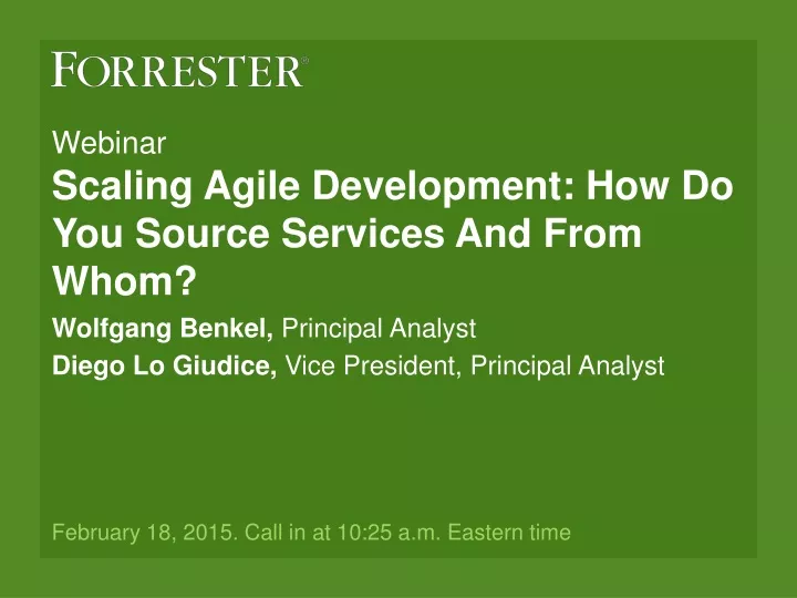 webinar scaling agile development how do you source services and from whom