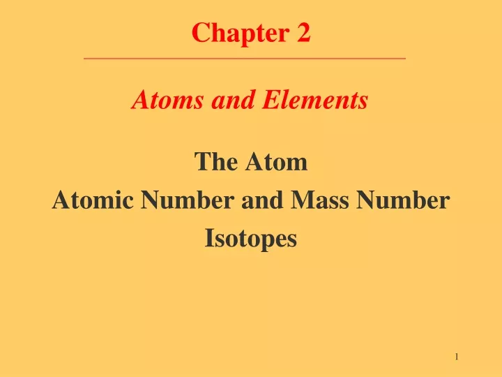 chapter 2 atoms and elements