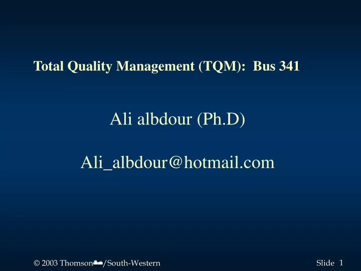 total quality management tqm bus 341