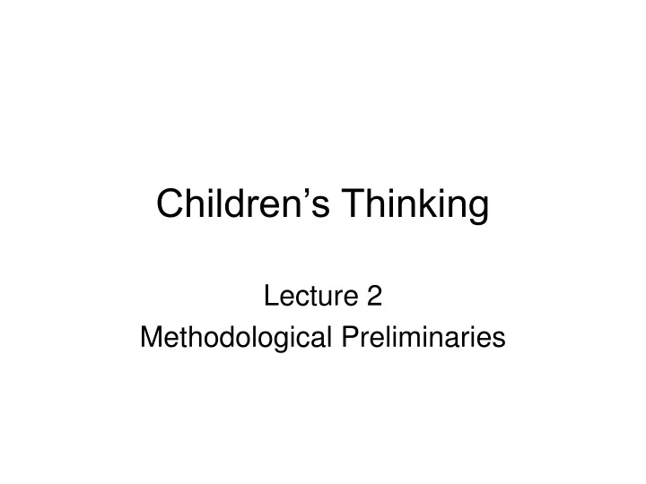 children s thinking