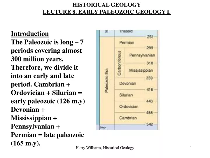 historical geology lecture 8 early paleozoic