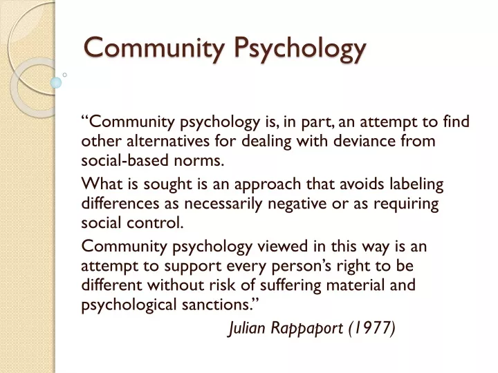 community psychology