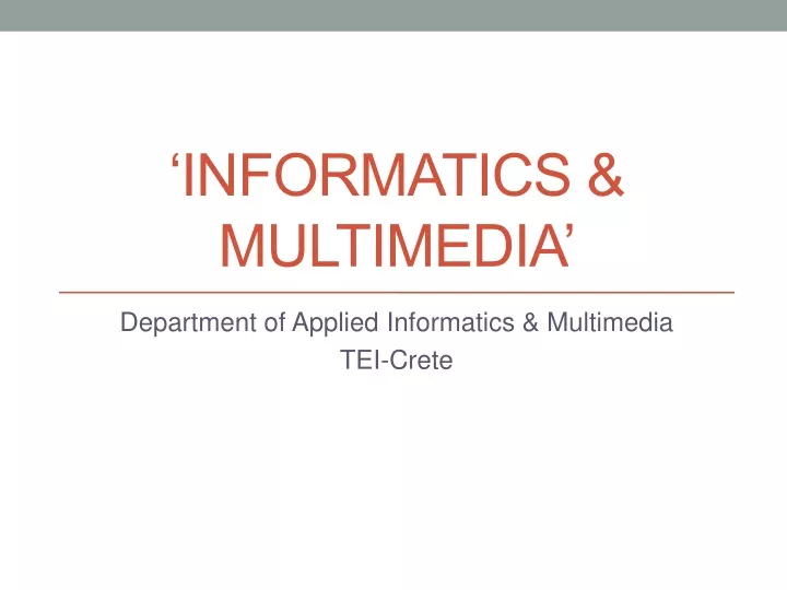 informatics multimedia