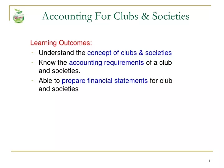 accounting for clubs societies