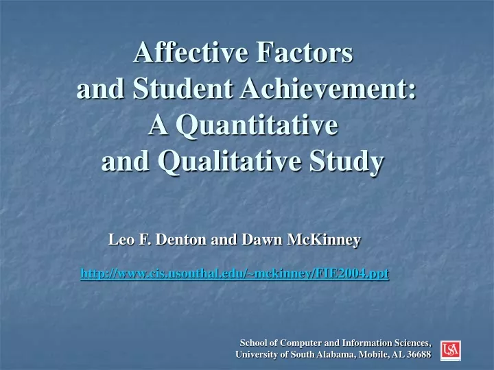 affective factors and student achievement a quantitative and qualitative study