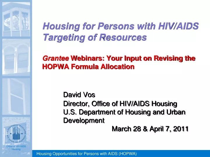 housing for persons with hiv aids targeting