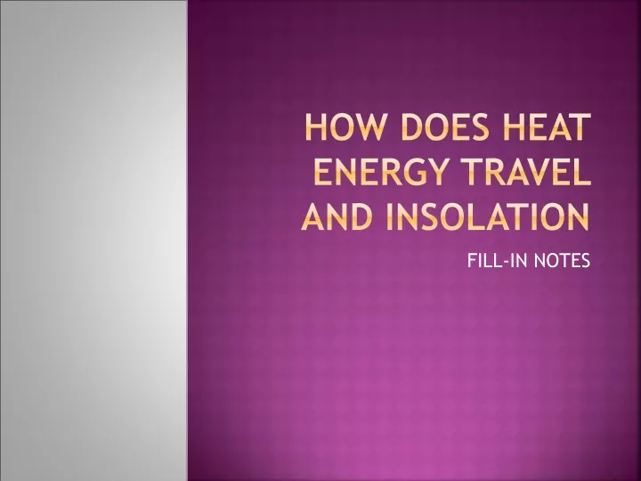 how does heat energy travel and insolation