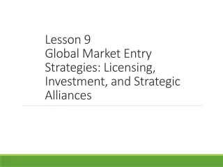 Lesson 9  Global Market Entry Strategies: Licensing, Investment, and Strategic Alliances