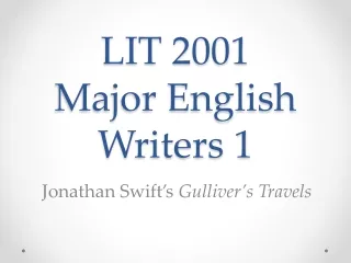 LIT 2001 Major English Writers 1