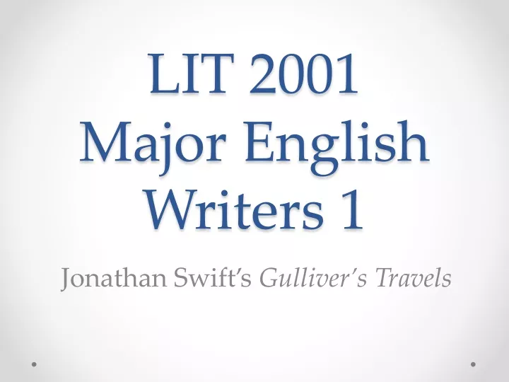 lit 2001 major english writers 1