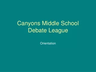 Canyons Middle School Debate League