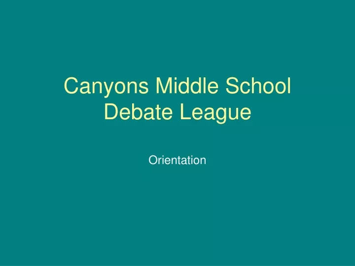 canyons middle school debate league