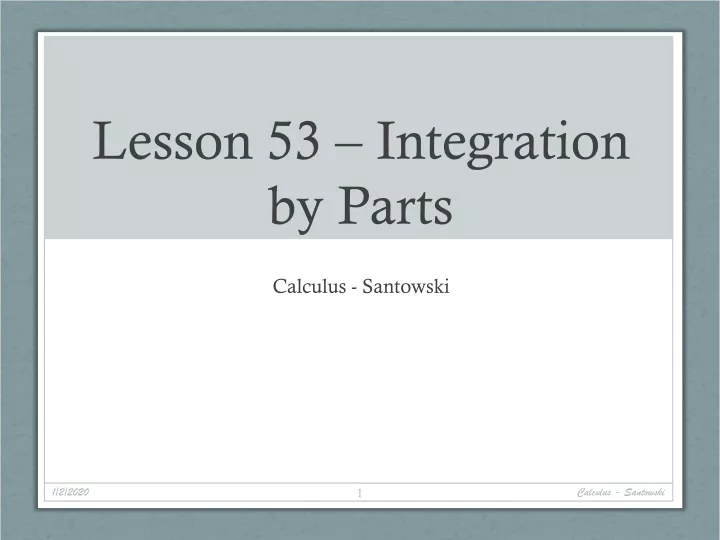 lesson 53 integration by parts