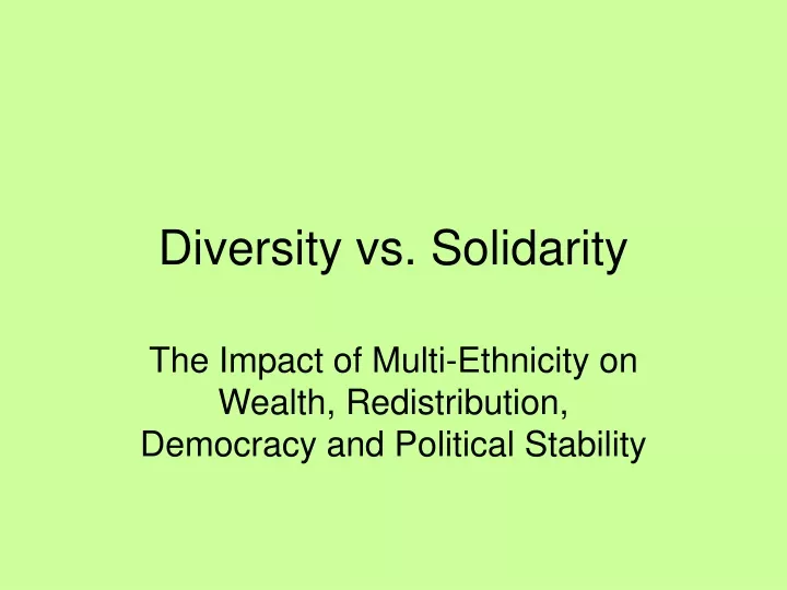 diversity vs solidarity