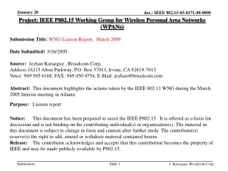 Project: IEEE P802.15 Working Group for Wireless Personal Area Networks (WPANs)