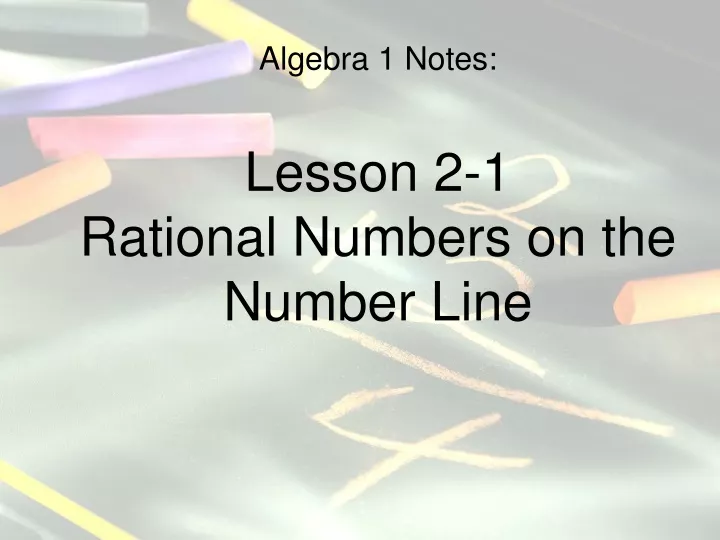 algebra 1 notes lesson 2 1 rational numbers