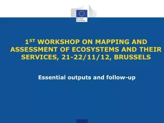 1 st  workshop on Mapping  and Assessment of Ecosystems and their  Services, 21-22/11/12, Brussels