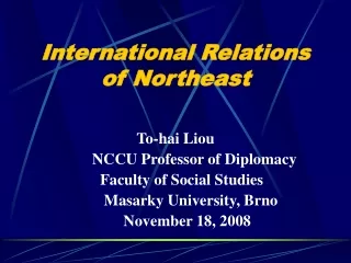 International Relations of Northeast