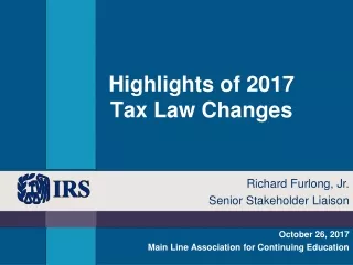 Highlights of 2017 Tax Law Changes