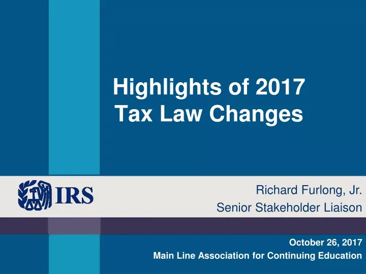 highlights of 2017 tax law changes