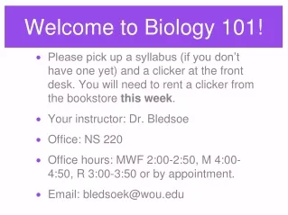 Welcome to Biology 101!