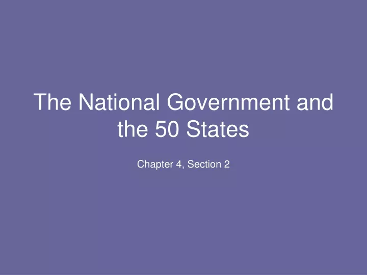 the national government and the 50 states
