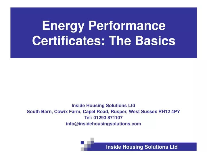 energy performance certificates the basics