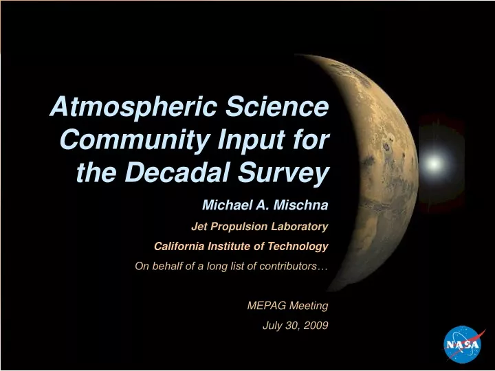 atmospheric science community input
