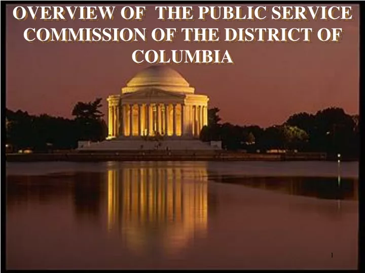 overview of the public service commission of the district of columbia