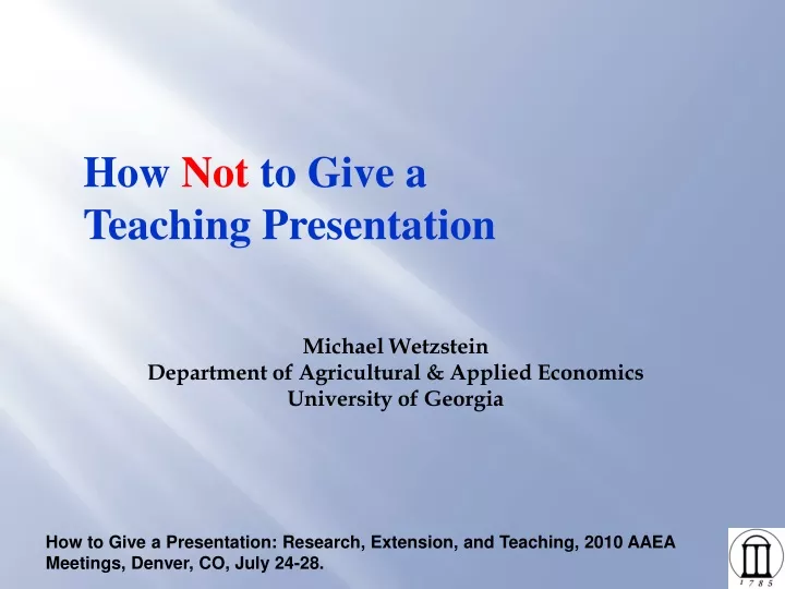 how not to give a teaching presentation