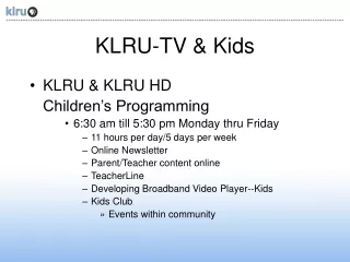KLRU-TV &amp; Kids