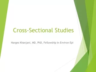 Cross-Sectional Studies