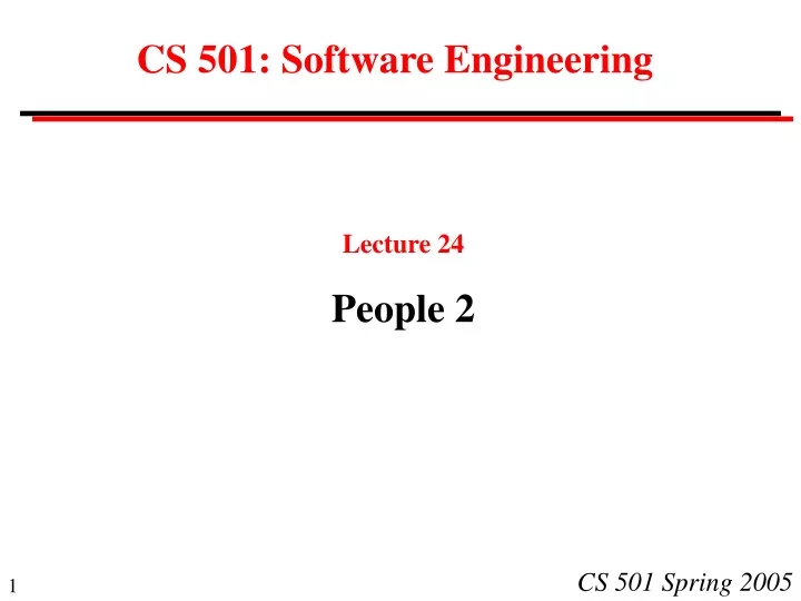 cs 501 software engineering