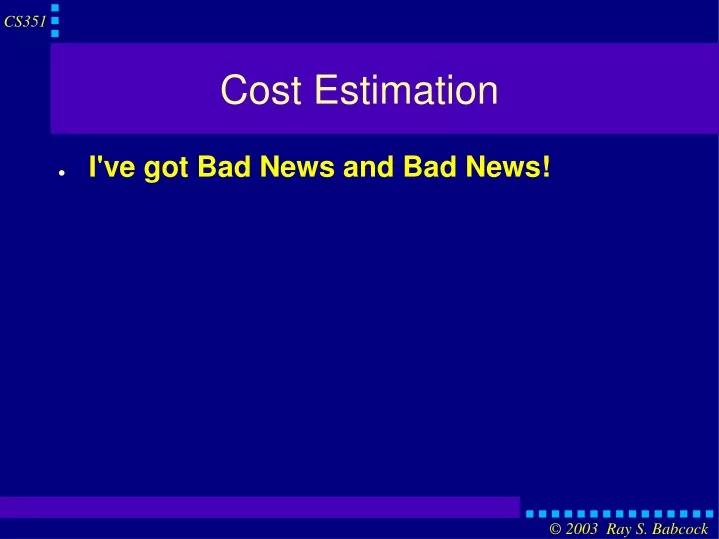 cost estimation