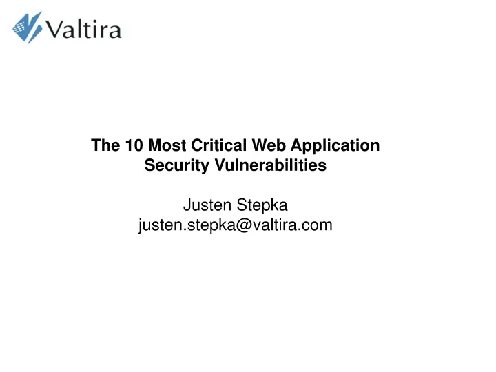 the 10 most critical web application security