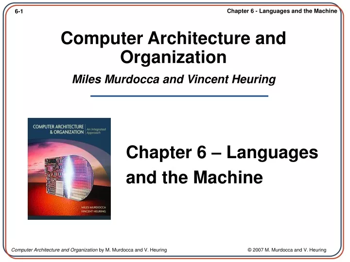 computer architecture and organization miles murdocca and vincent heuring