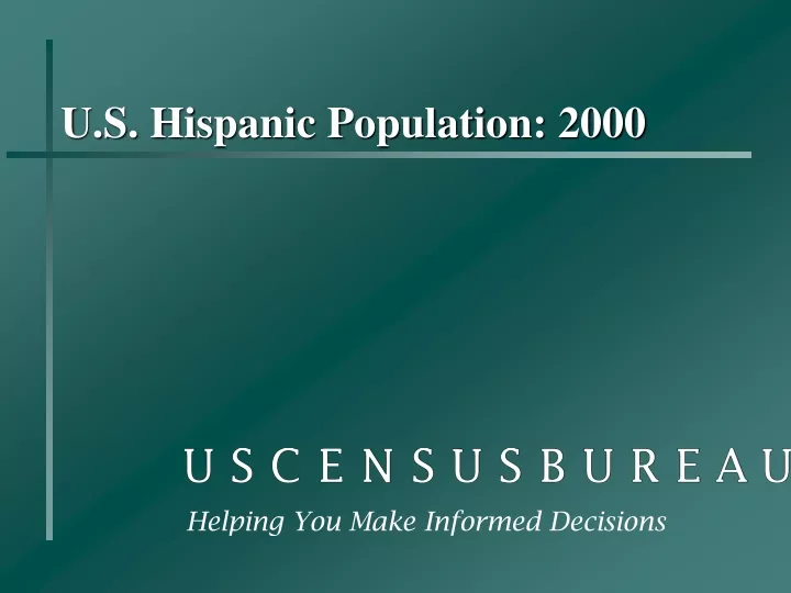 u s hispanic population 2000