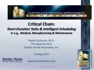 Robert Richards, Ph.D. Principal Scientist Stottler Henke Associates, Inc. 19 Aug 2010