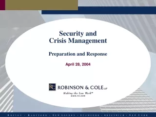 Security and Crisis Management Preparation and Response