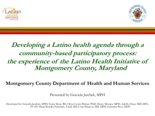 Developing a Latino health agenda through a  community-based participatory process: