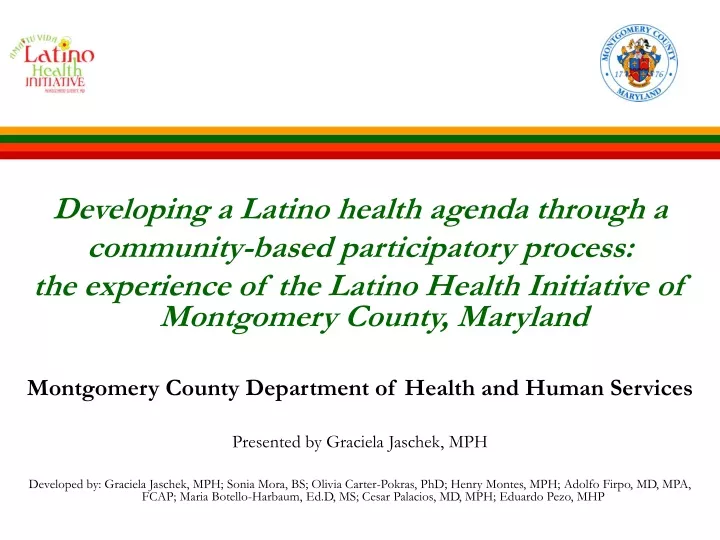 developing a latino health agenda through