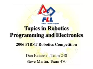 Topics in Robotics Programming and Electronics