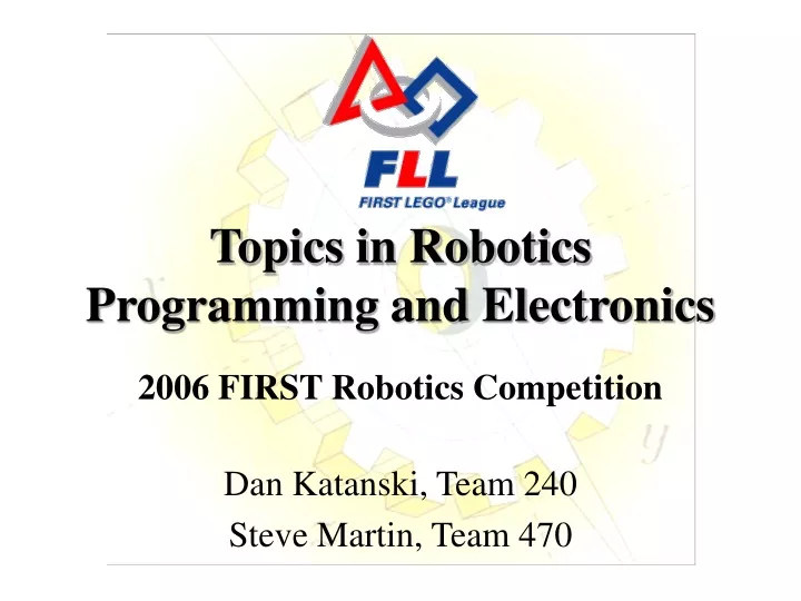 topics in robotics programming and electronics