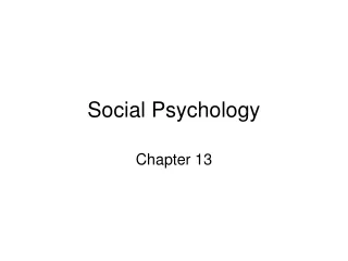 Social Psychology