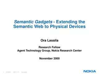 Semantic Gadgets  - Extending the Semantic Web to Physical Devices