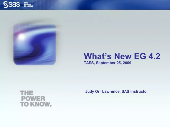 what s new eg 4 2 tass september 25 2009