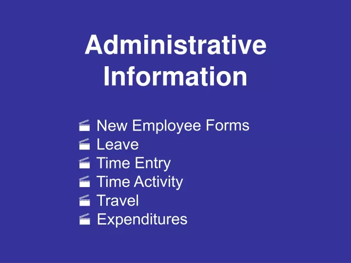 administrative information