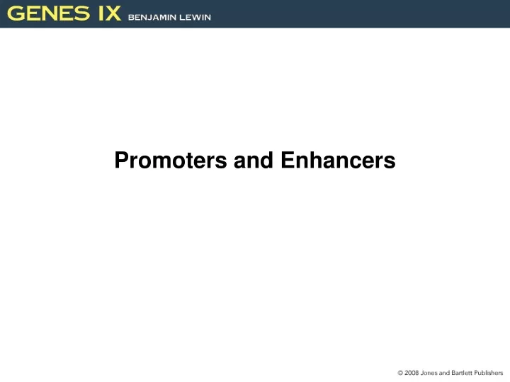 promoters and enhancers