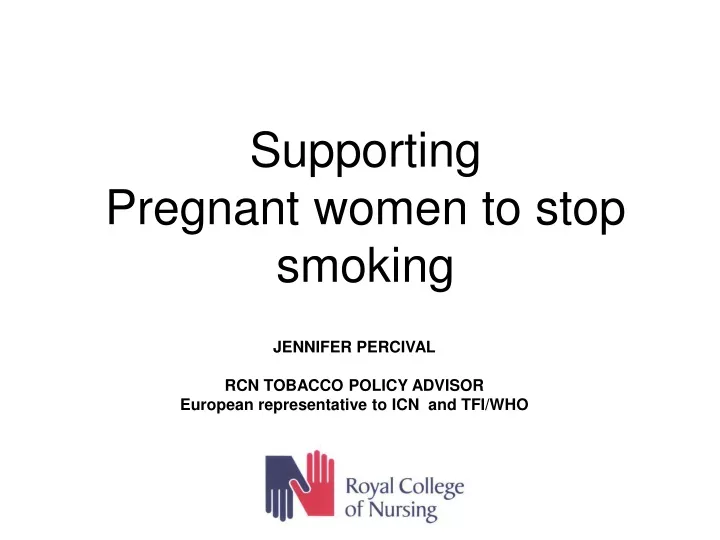 supporting pregnant women to stop smoking